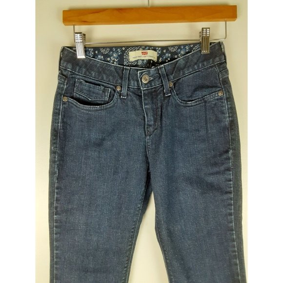 Levi's Girls 525 Straight Leg Perfect Waist Dark Wash Denim Blue Jeans 4M - Picture 2 of 8